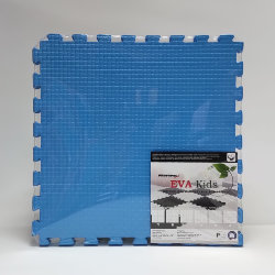 Мягкий пол EVA KIDS, коврики-пазлы 50х50x1.0 см, голубые