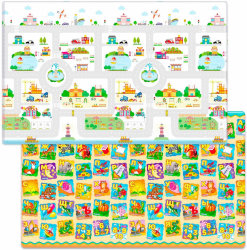 Коврик для ползания FunKids™ Big-15 «Мой Город / Азбука», двусторонний.