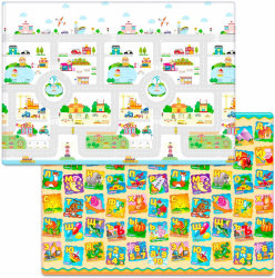 Коврик для ползания FunKids™ Medium-15 «Мой Город / Азбука», двусторонний.