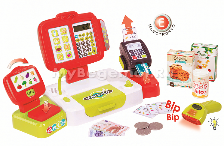 Детская электронная касса Smoby с аксессуарами